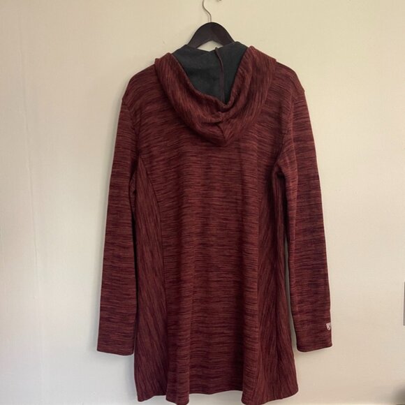Kuhl Isla Long Hoody Jacket Red Burnt Sierra Wool Blend Fleece, Size XL - Picture 3 of 10